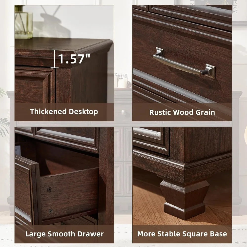 Rustic Wood Dresser Chest For Bedroom Farmhouse Style