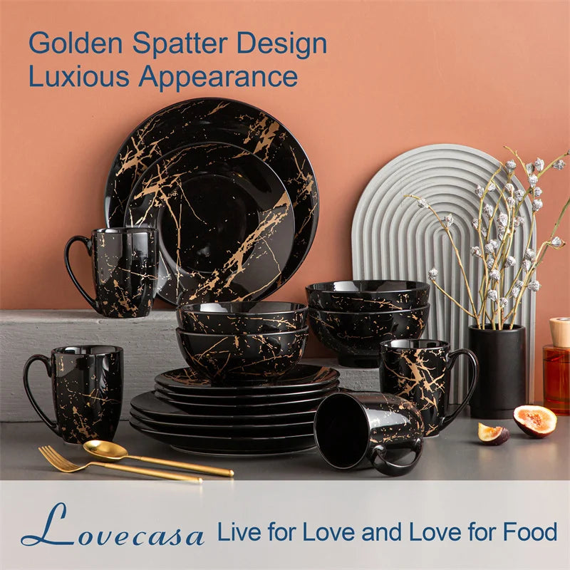 Porcelain Dinnerware Set Splash Design For Everyday Kitchen