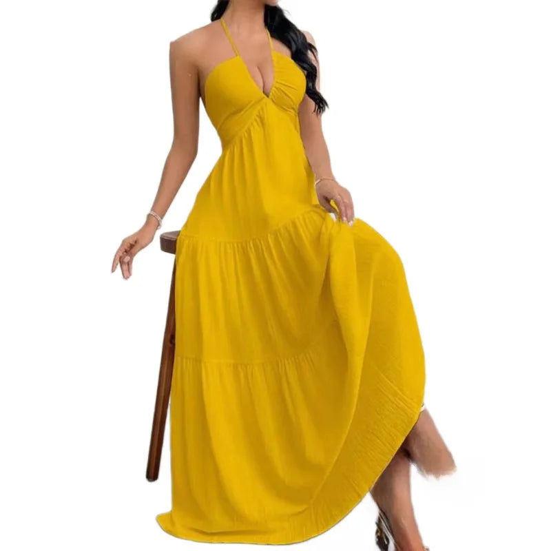 Others Women's Round Neck Strapless Dress For City Walks