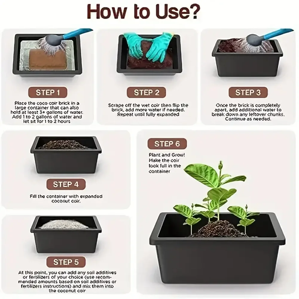 Natural Coconut Shell Fiber Bricks For Gardening Soil Regulator