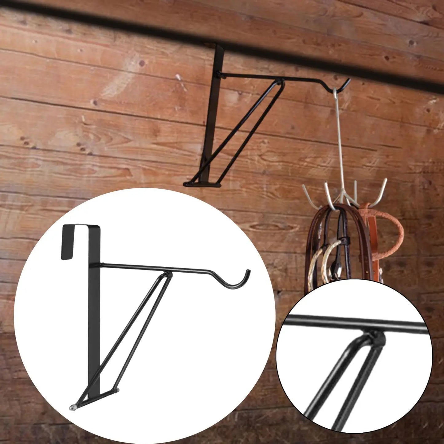 Portable Saddle Rack Hanger for Stall Walls and Doors