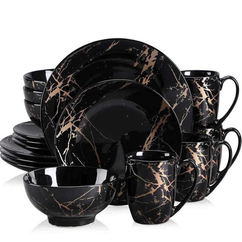 Porcelain Dinnerware Set Splash Design For Everyday Kitchen