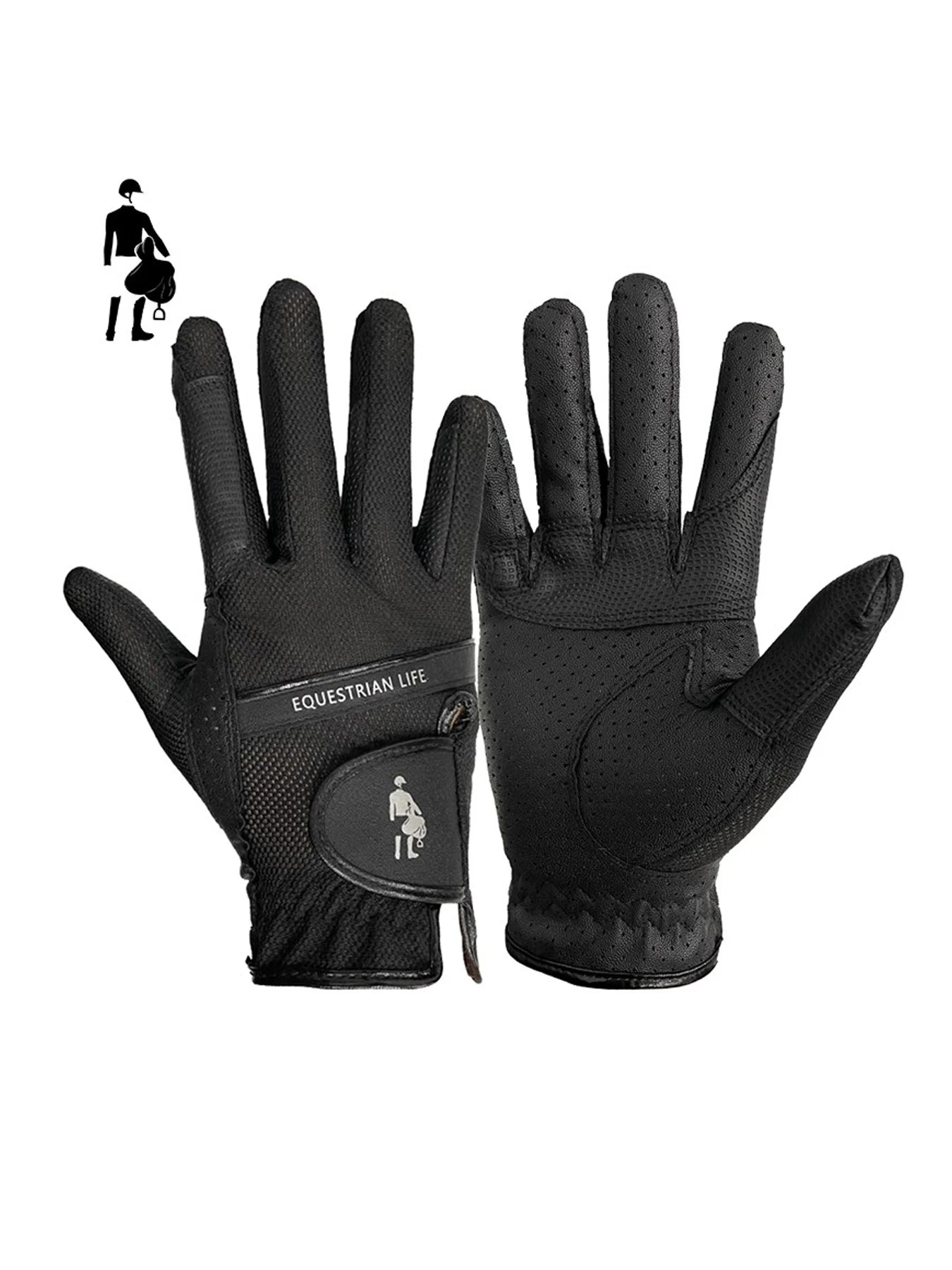 Equestrian Sports Gloves, Elastic Mesh Gloves, Non-Slip, Breathable, Wear-Resistant Riding Gloves, Rider Equipment