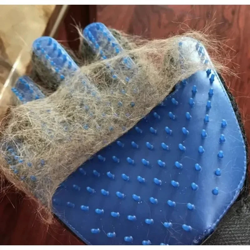Anti Scratch Cat Grooming Gloves Deshedding Massaging Rubber Mitt