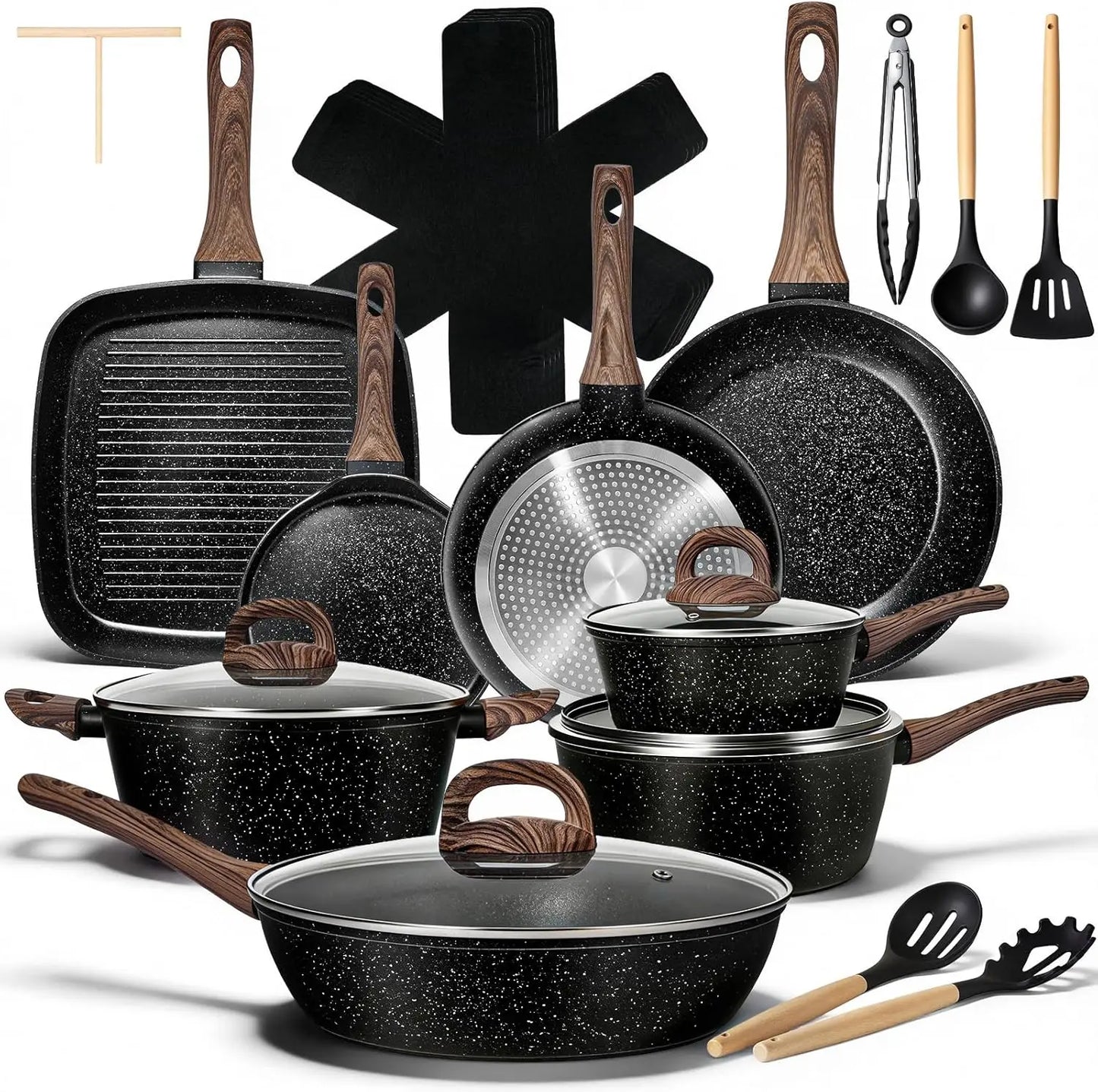 Nonstick Ceramic Cookware Set Induction Compatible PFAS-Free