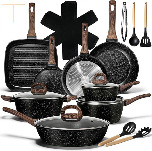 Nonstick Ceramic Cookware Set Induction Compatible PFAS-Free