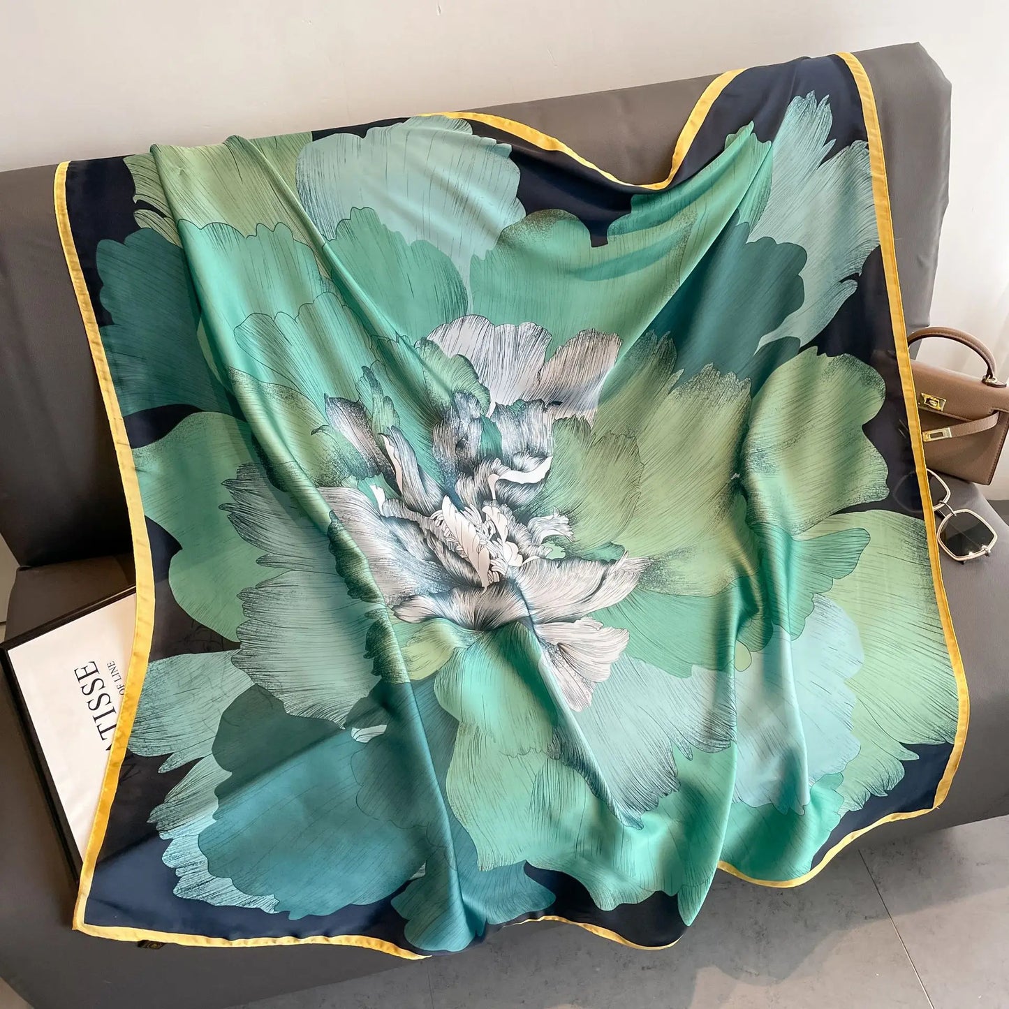 Horse Print Square Scarf For Women Polyester Windproof Head Wrap