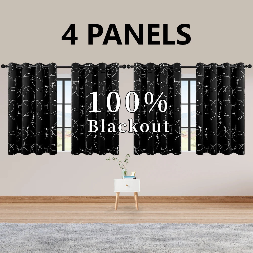 Circle And Dots Foil Thermal Insulated Curtains