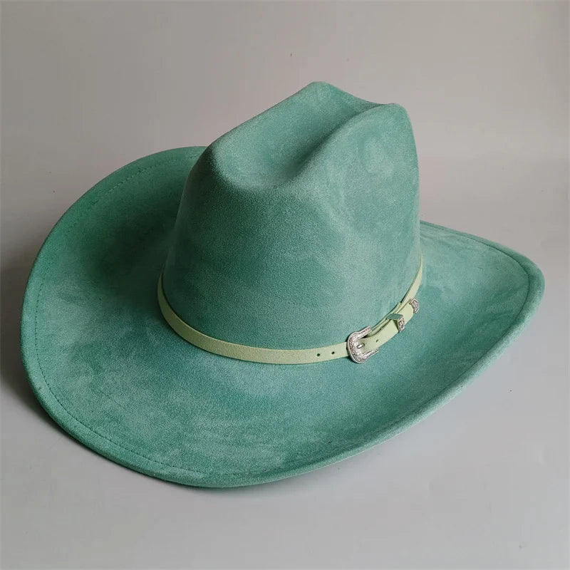 Unisex Suede Cowboy Hat Water Drop Crown Outdoor Wear