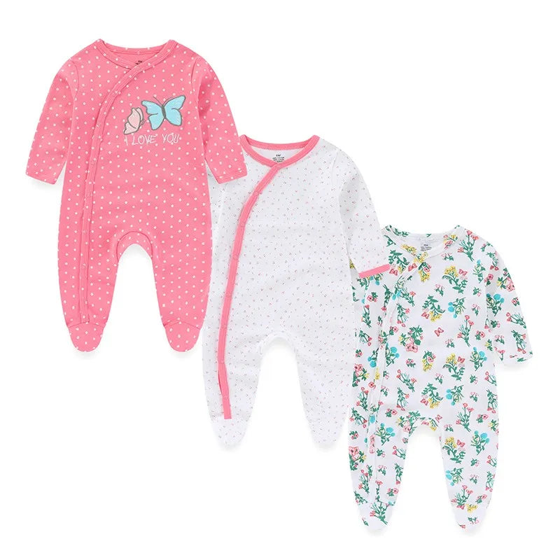 3 Piece Baby Romper Set Autumn Winter Long Sleeve 100% Cotton