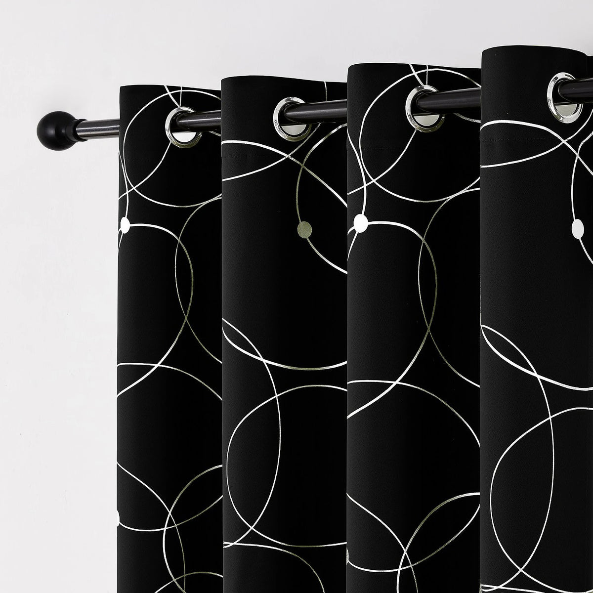 Circle And Dots Foil Thermal Insulated Curtains