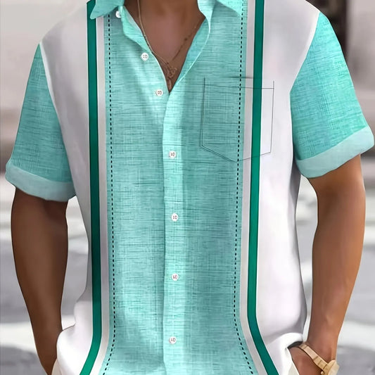Mens 3D Printed Short Sleeve Hawaiian Shirt With Multiple Patterns