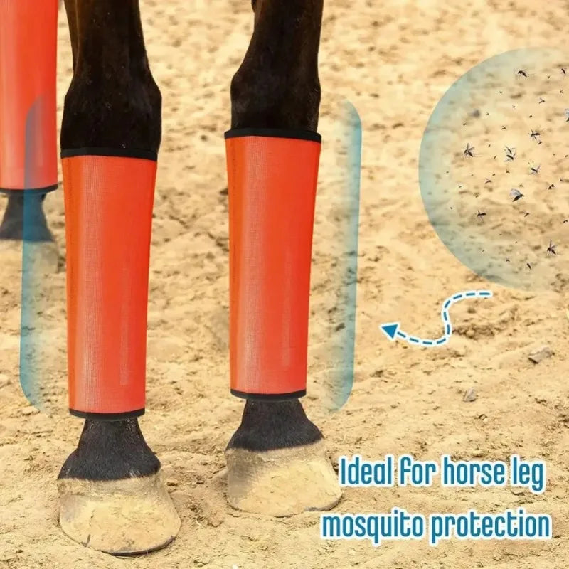 Breathable Mesh Horse Fly Boots Leg Wraps Non Slip Straps