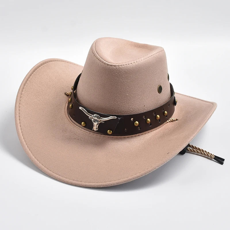 IF IFOND Western Cowboy Hat Suede Big Edge Unisex Cosplay
