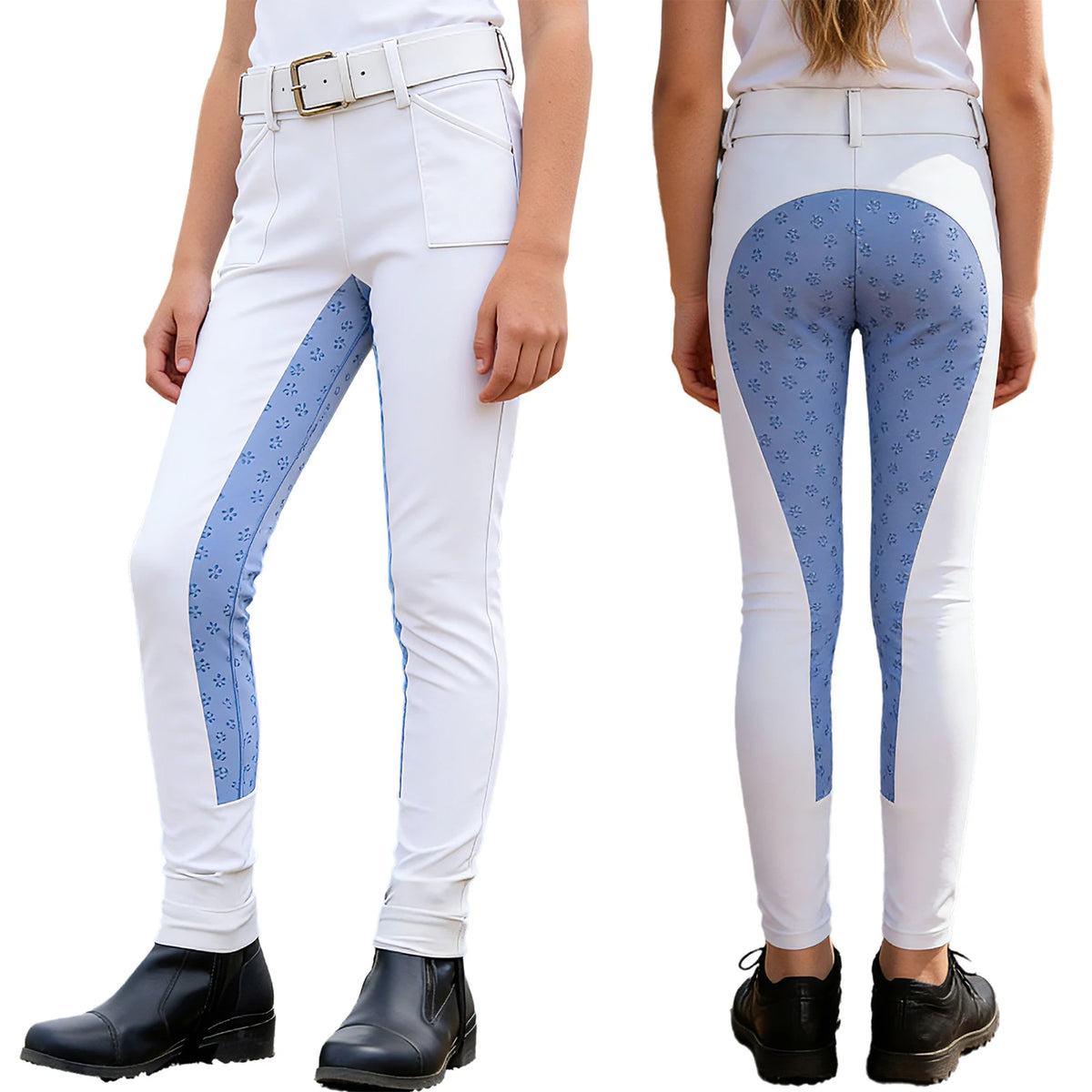 Freebily Girls Equestrian Riding Breeches Non Slip Horse Riding Leggings