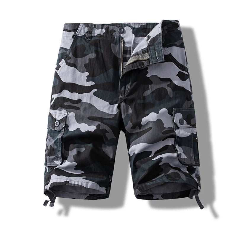 GQXAON Mens Cotton Cargo Shorts Tactical Hiking Fishing Streetwear