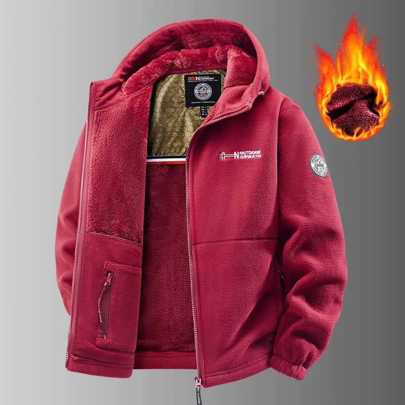 Fujian Choice Mens Winter Polar Fleece Jacket Thermal Softshell Coat