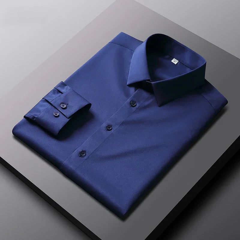 Men's Long Sleeve Non Iron Wrinkle Resistant Business Shirt