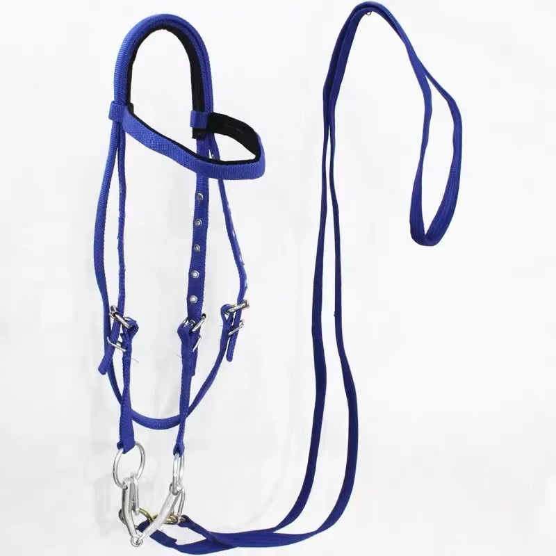 PU Leather Horse Bridle Set With Headstall Reins Bit Adjustable