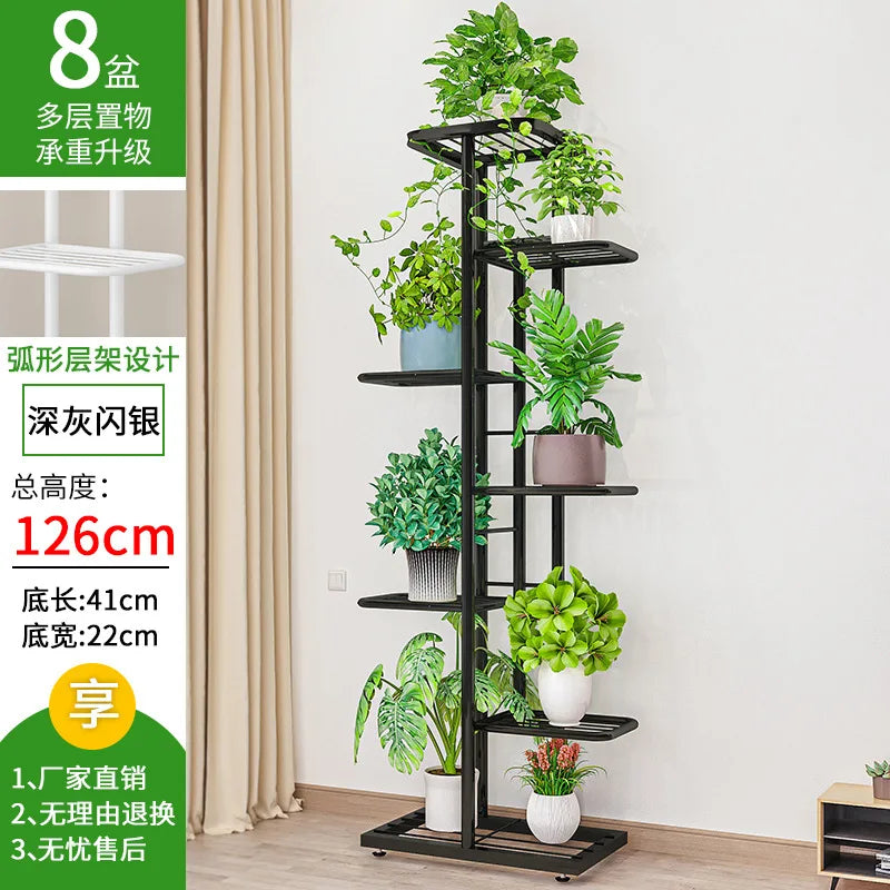 Iron Flower Stand Pot Display Shelf For Balcony Garden Decoration