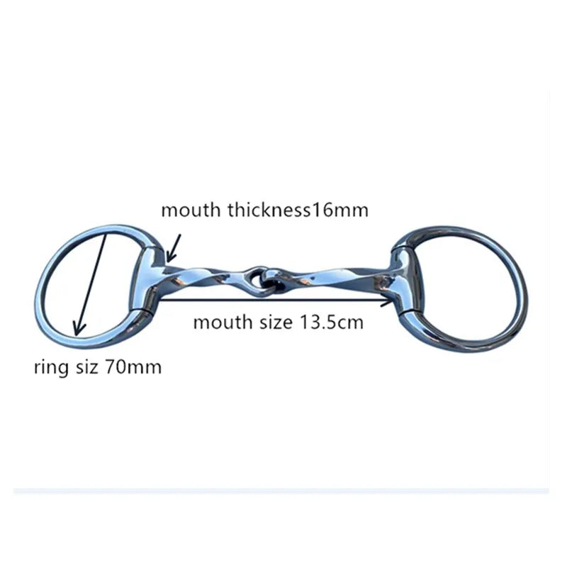 XMTOPPEN Stainless Steel Eggbutt Snaffle Twisted Jointed Bit