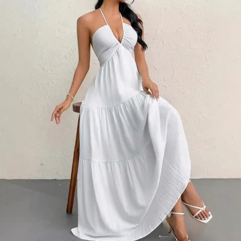 Others Women's Round Neck Strapless Dress For City Walks