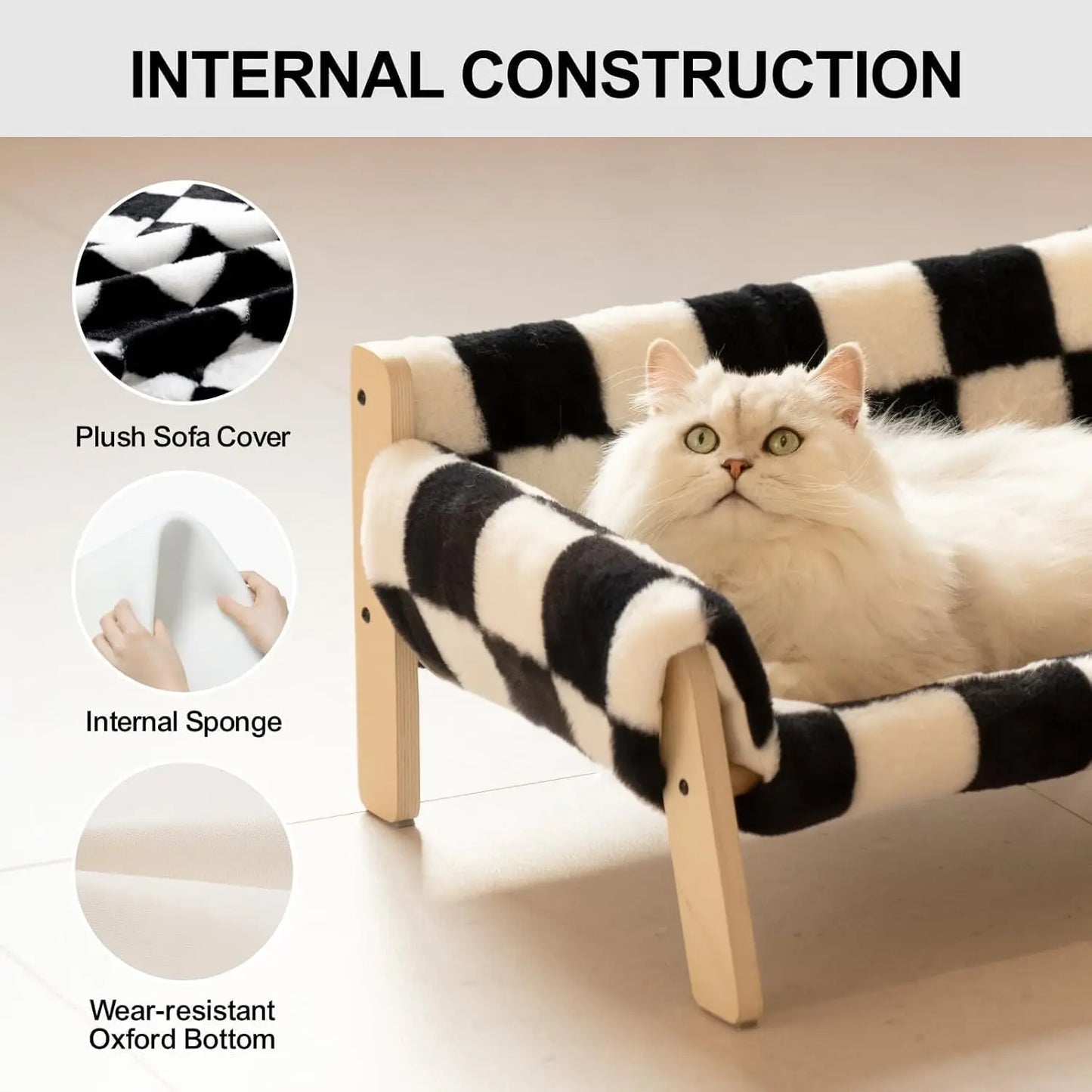 MEWOOFUNCN Cat Couch Bed Pet Sofa With Removable Mattress Cover