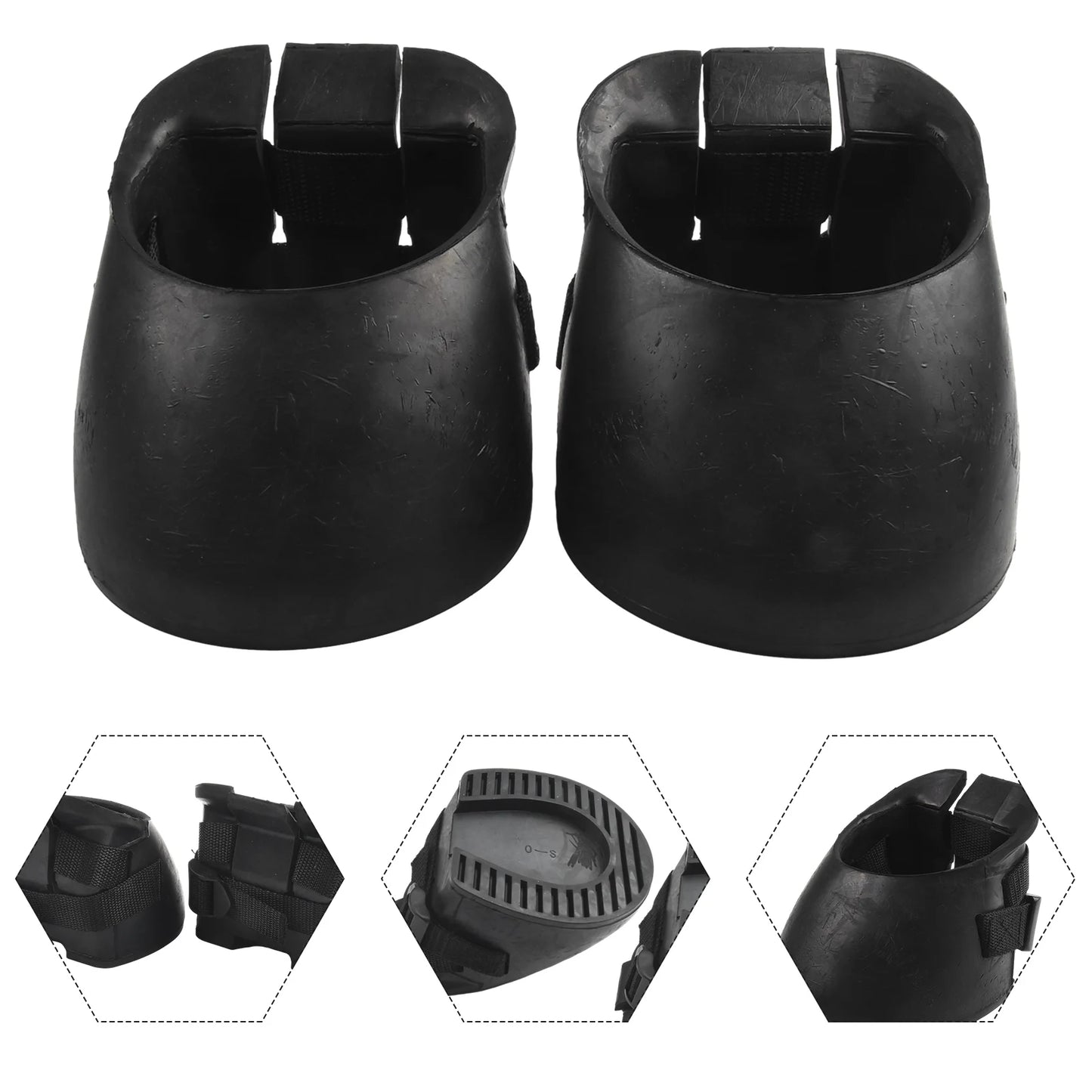 Non Slip Rubber Horse Boots Set For Injured Hooves