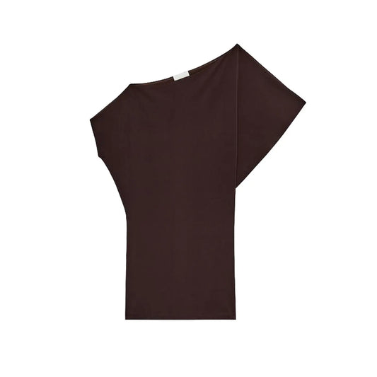 Others French Style Batwing Sleeve Dress With Asymmetrical Hem