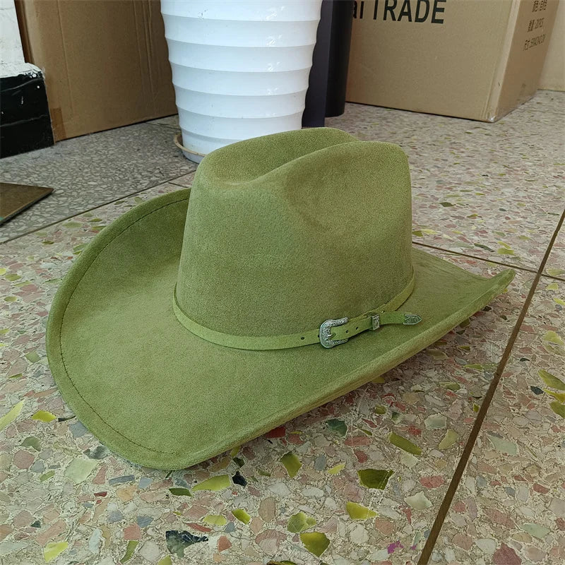 Unisex Suede Cowboy Hat Water Drop Crown Outdoor Wear