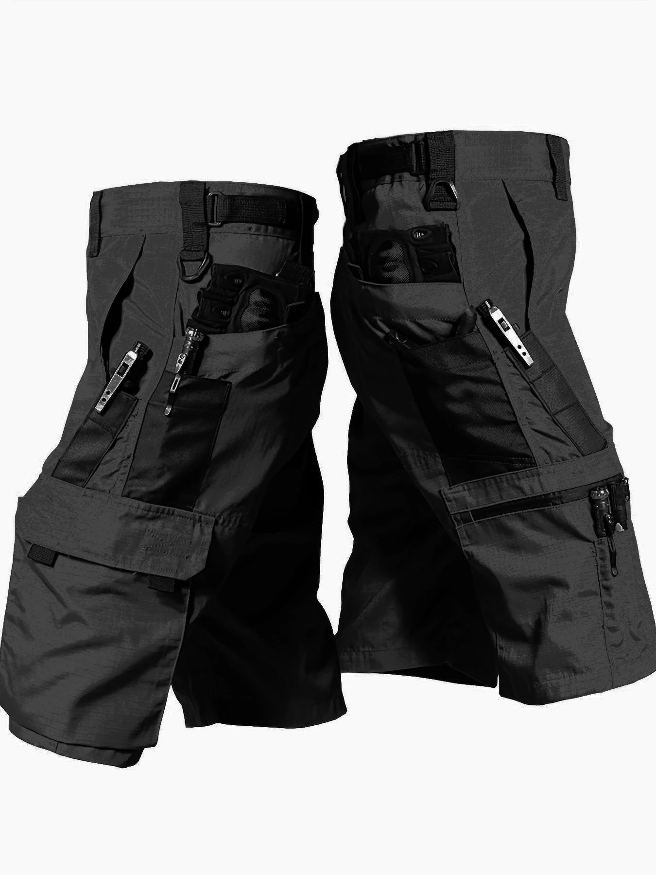 YKS JOOBCN Men's Multi-Pocket Outdoor Shorts Waterproof Wear-Resistant