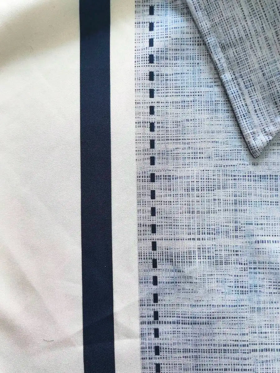 Men's Lightweight Striped Button Down Short Sleeve Casual Shirt