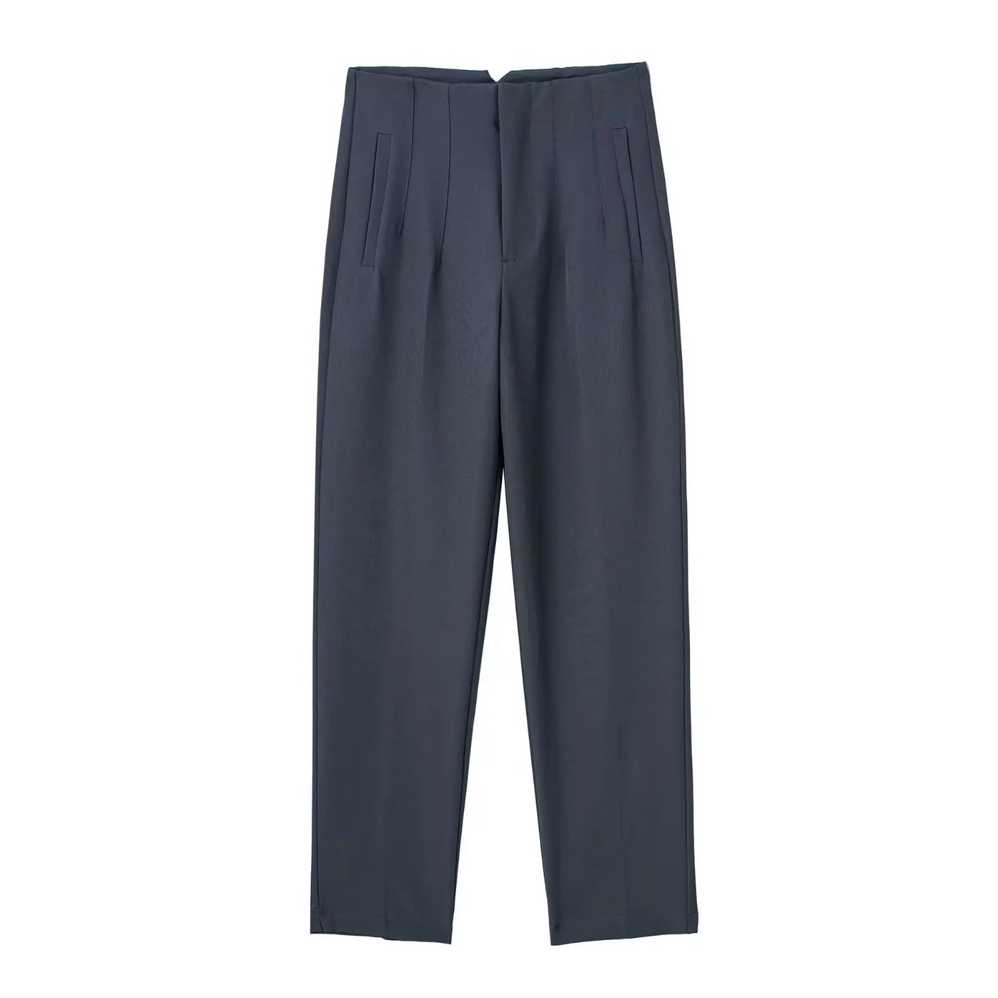 Others High Waist Casual Pants For Women Slim Fit Polyester