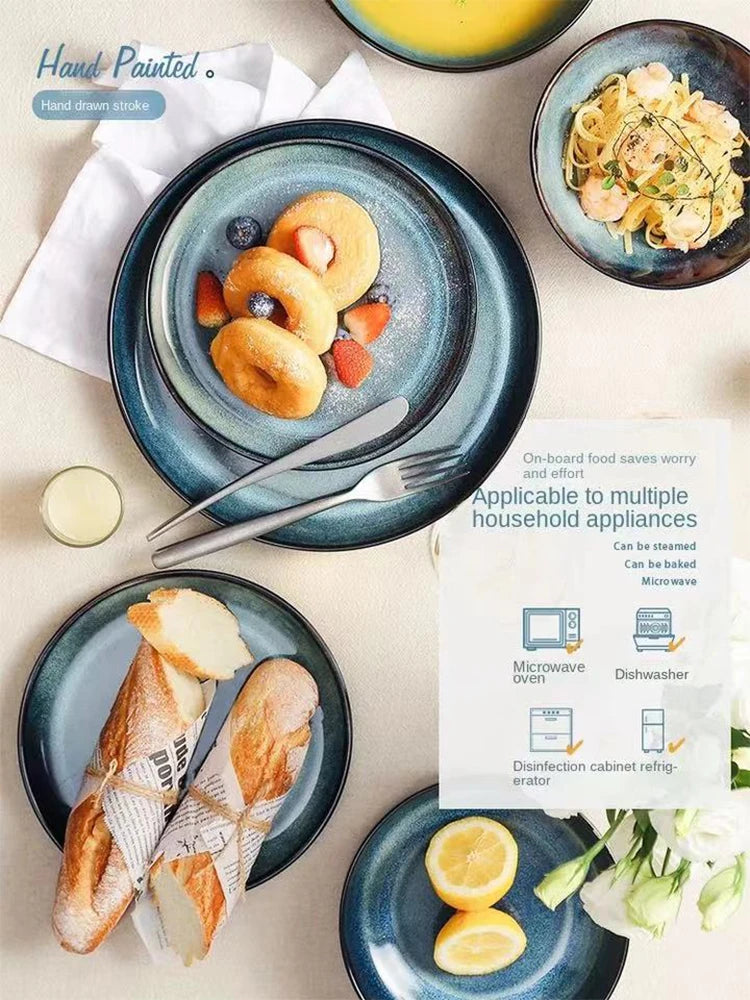 Lingao Retro Ceramic Tableware Set Porcelain Dinnerware