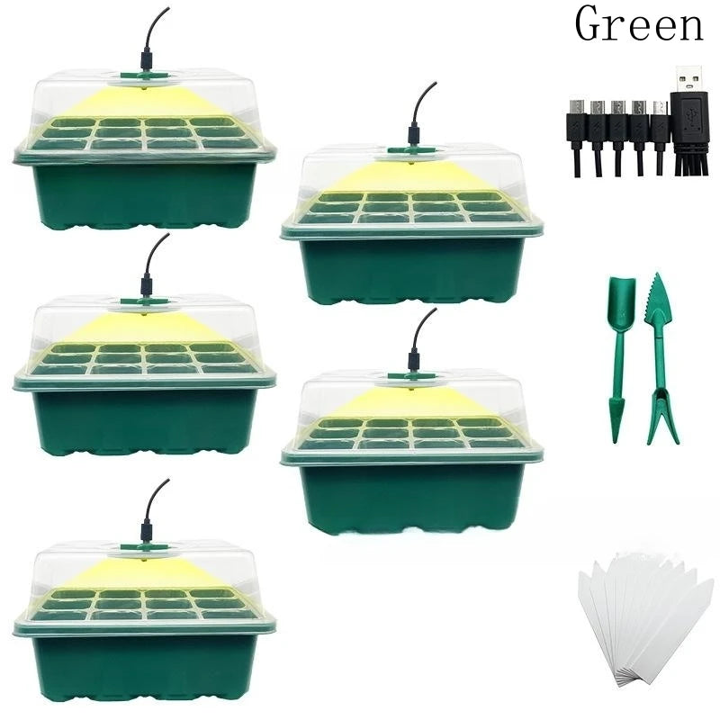5 Pack Full Spectrum LED Grow Light With Seedling Tray