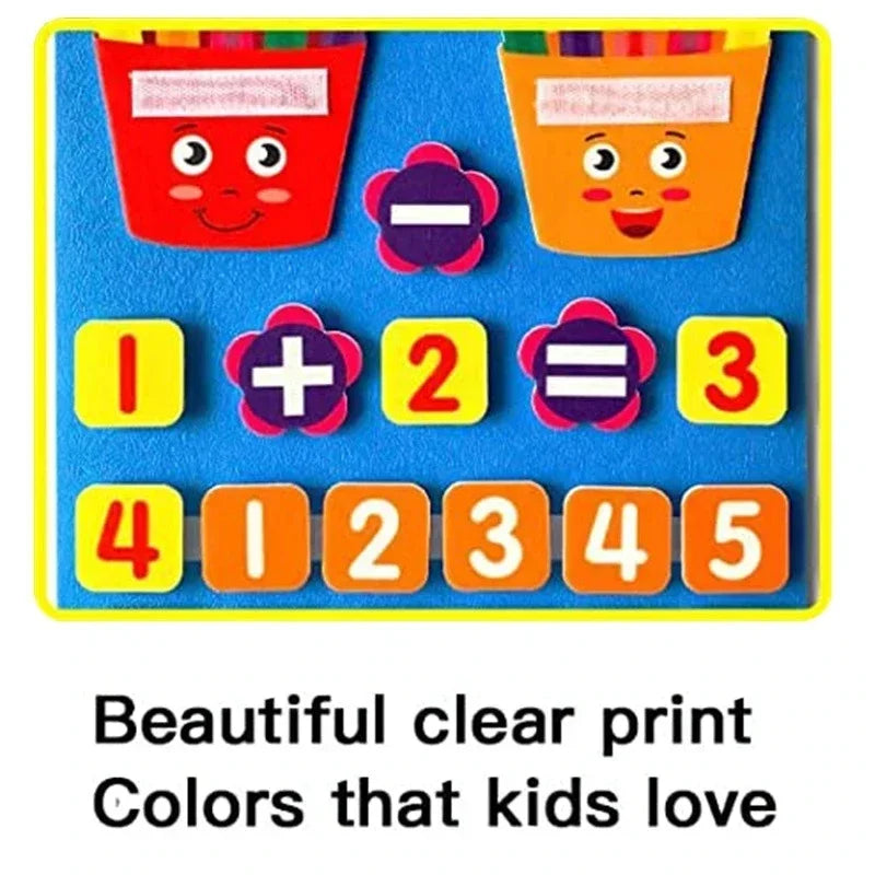 Kids Pencil Shape Felt Finger Numbers Math Toys For Learning