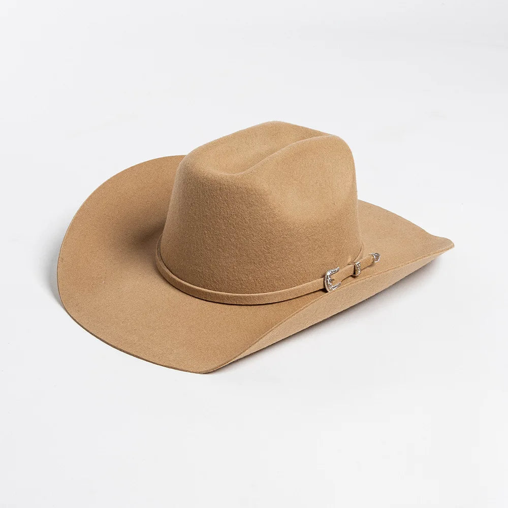 USPOP 100 Wool Felt Cowboy Hat Belt Buckle Wide Brim