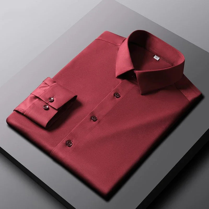 Men's Long Sleeve Non Iron Wrinkle Resistant Business Shirt