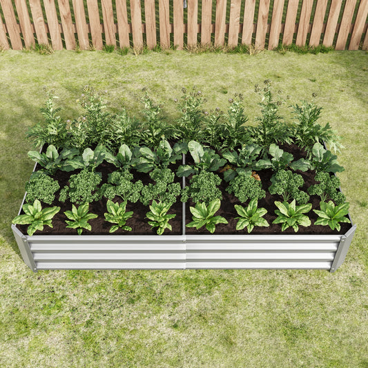 Raised Garden Bed Outdoor Metal Rectangle Planter For Plants