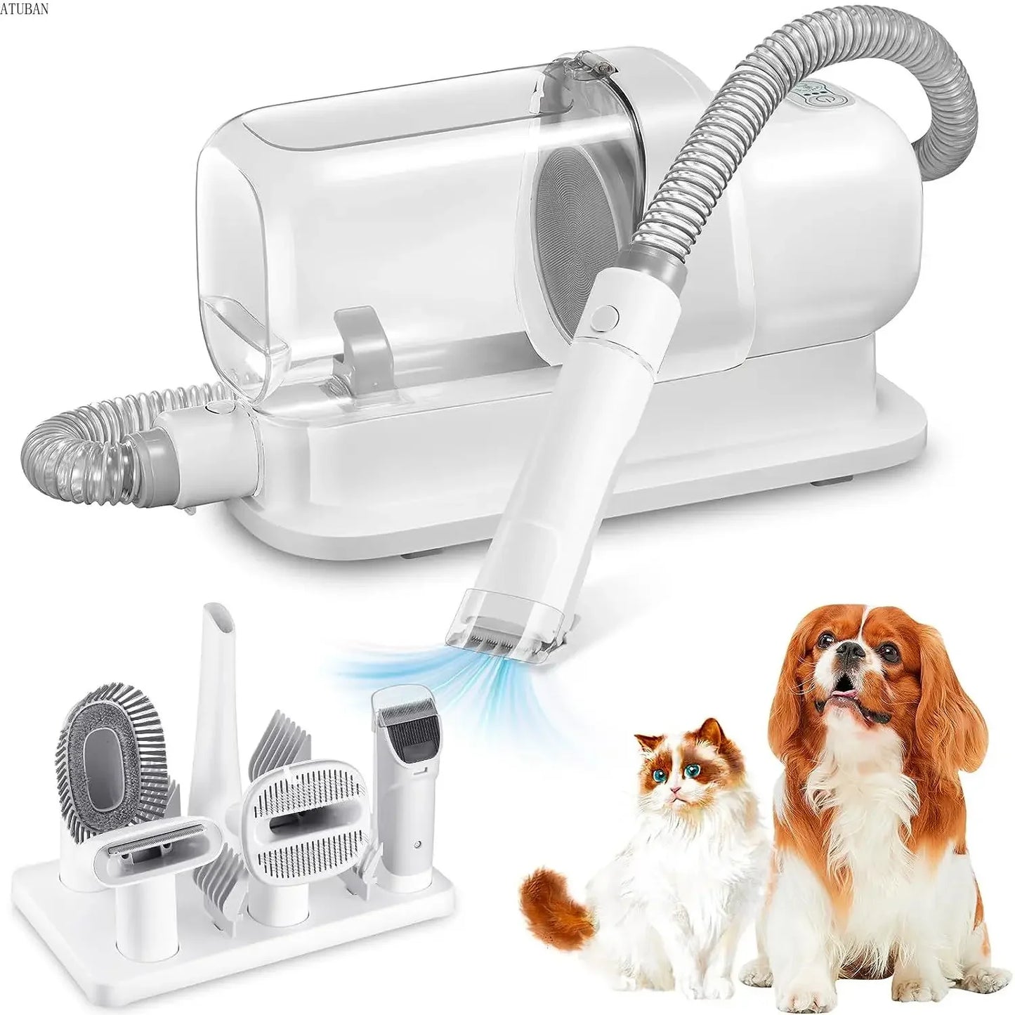 ATUBAN Dog Grooming Vacuum Kit With 2.3L Dust Cup For Pet Hair