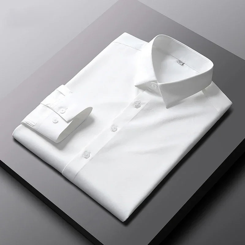 Men's Long Sleeve Non Iron Wrinkle Resistant Business Shirt