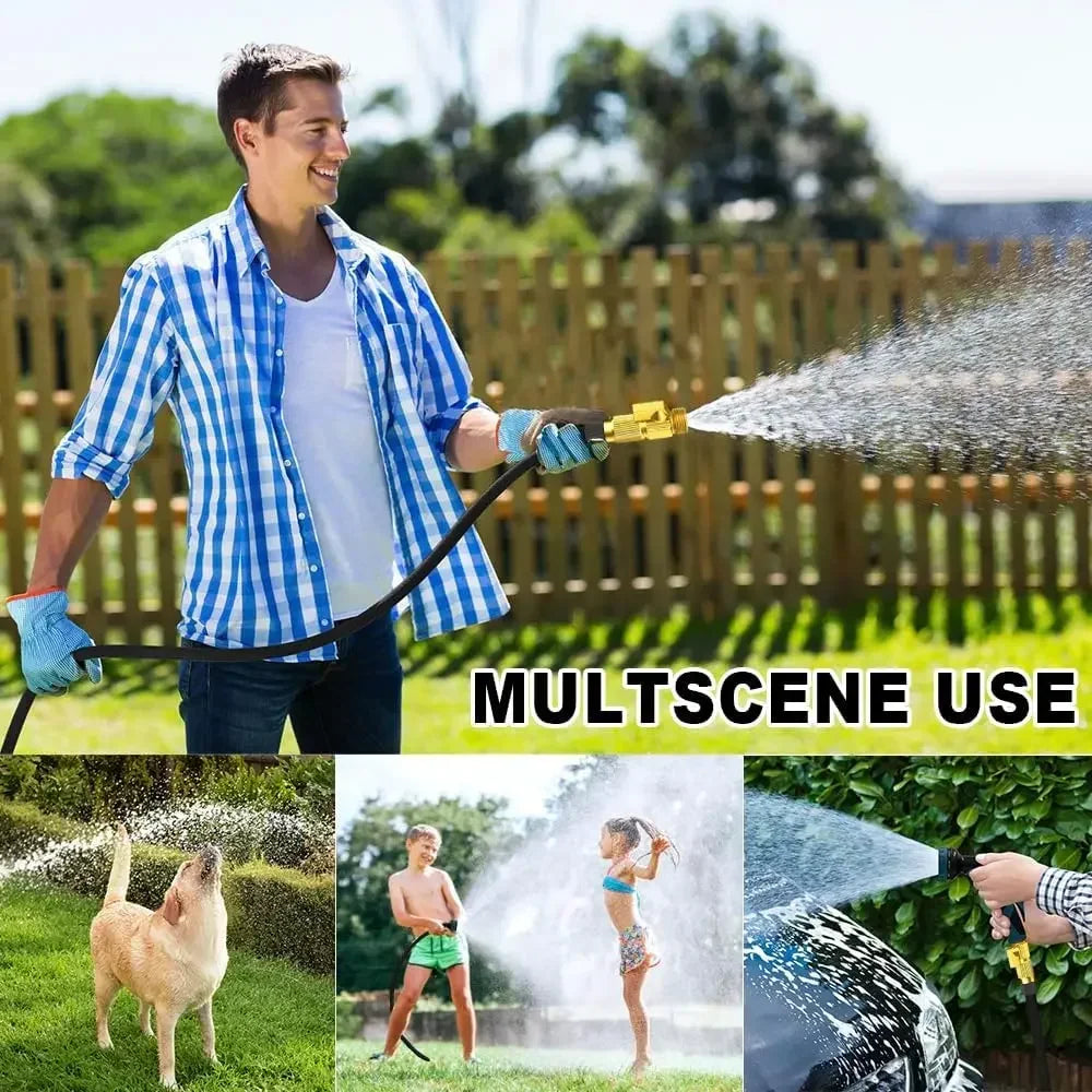 Expandable Garden Hose With 8 Pattern Spray Gun NoKink Reel