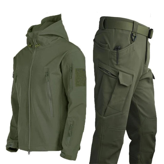 Mazerout Men Tactical Softshell Waterproof Fleece Jacket