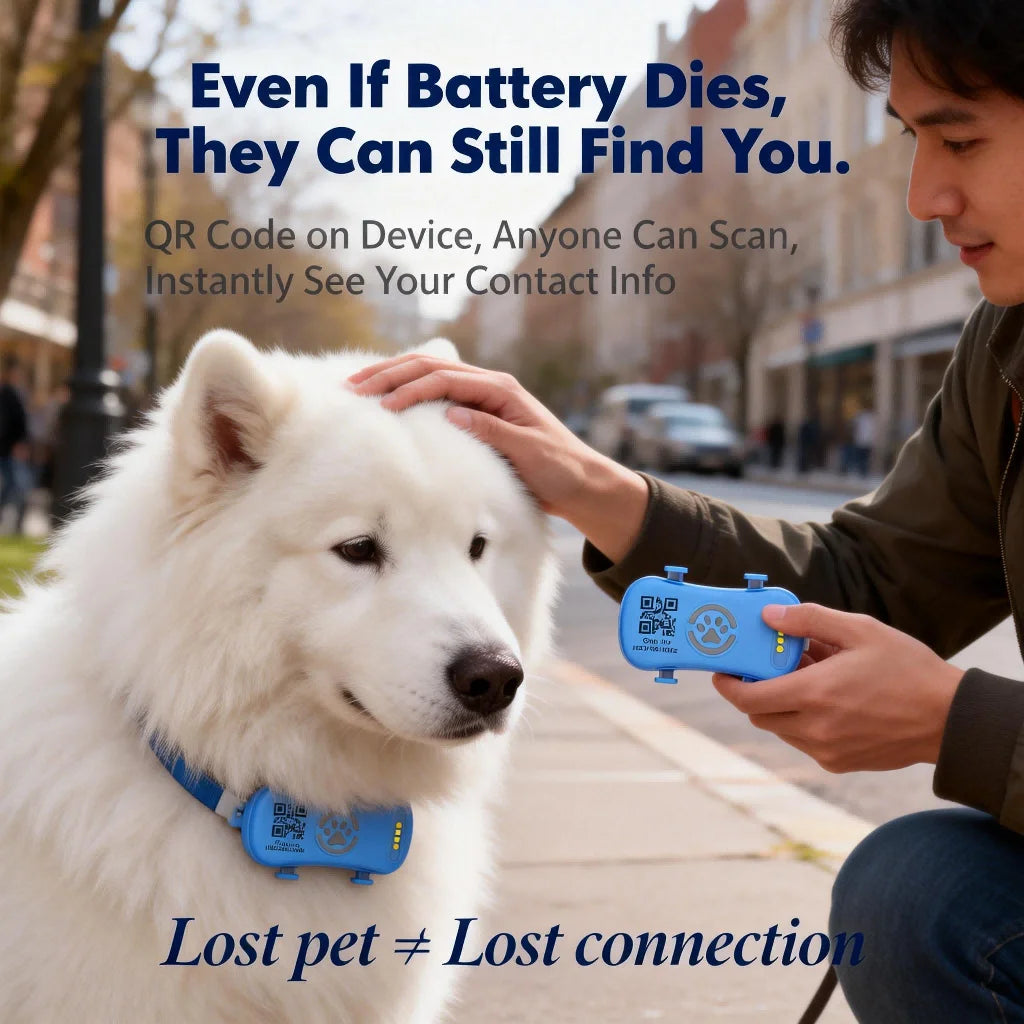 WANWAYTECH GPS Pet Tracker for Dogs and Cats QR Code Real Time Tracking