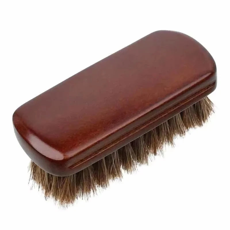 Leather Textile Cleaning Brush With Horse Hair Bristles And Wood Handle