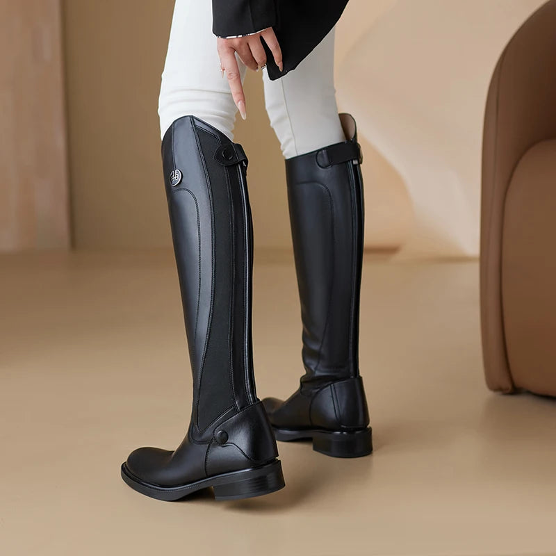 CN Sichuan Womens Equestrian Knee High Riding Boots Non Slip
