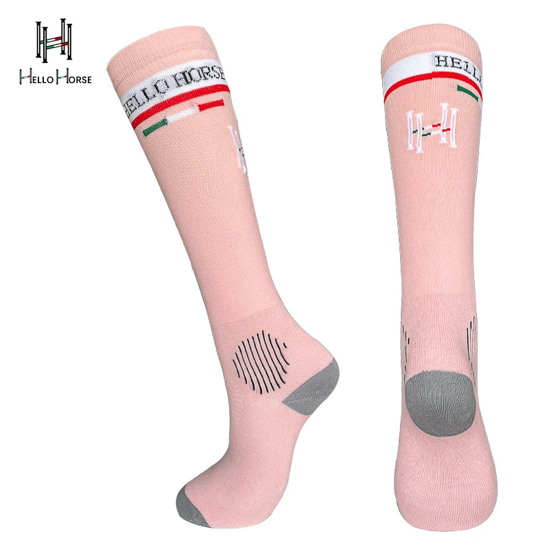 Hello Horse Equestrian Sports Socks Breathable Non-Slip Wear-Resistant Antibacterial Moisture-Absorbing Horse Riding Socks Equestrian Socks Rider Equipment