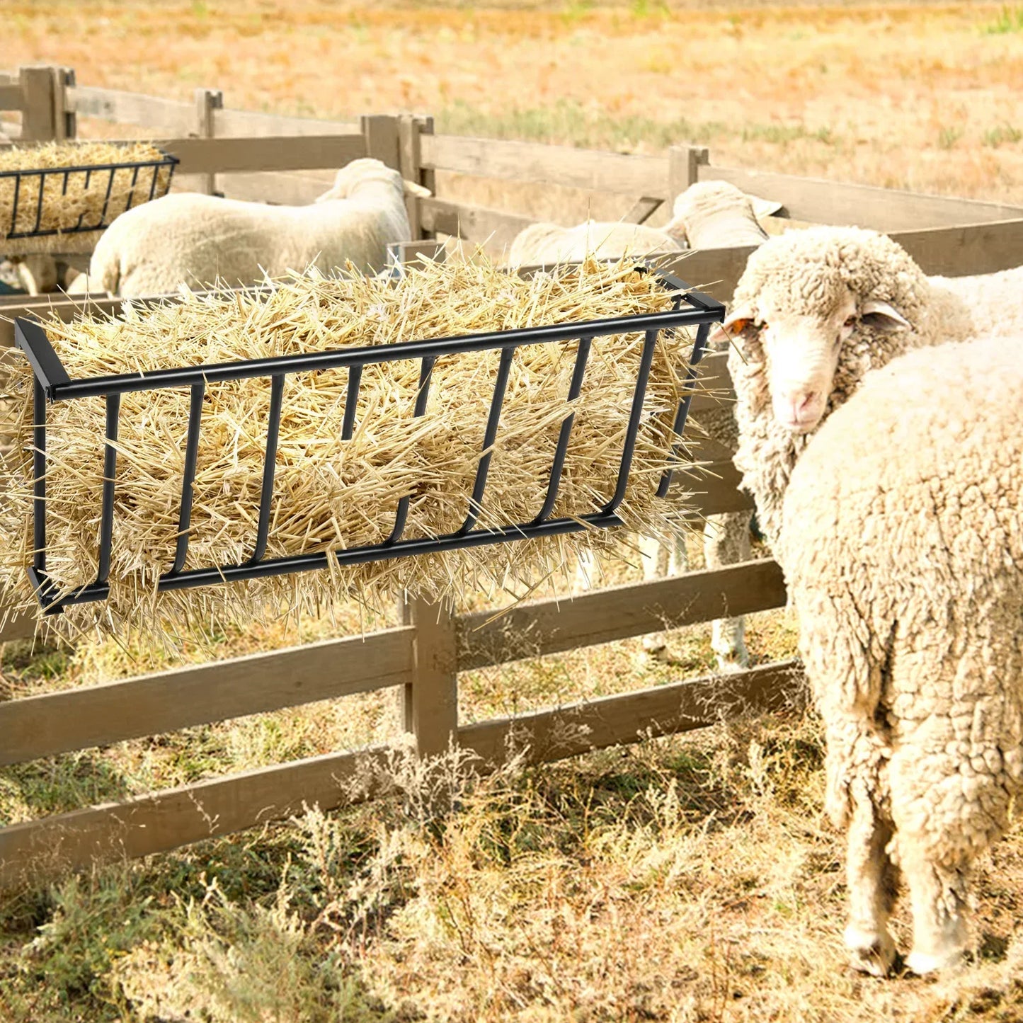 Heavy Duty Steel Hay Feeder Rack For Horses And Goats
