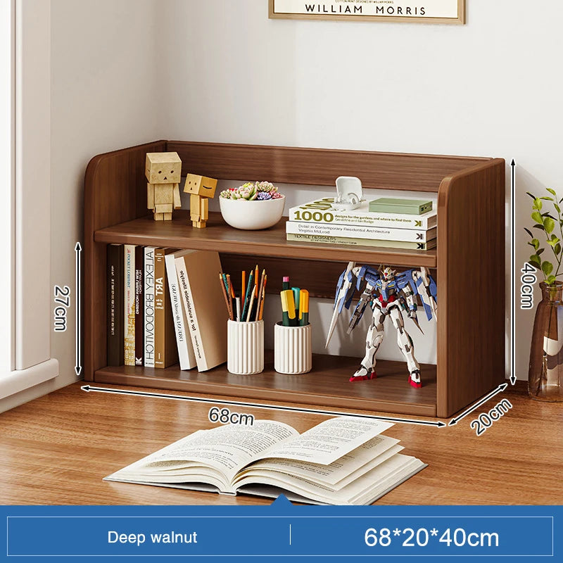 Three Tier Wood Bookcase Storage Shelf for Home Office Desk