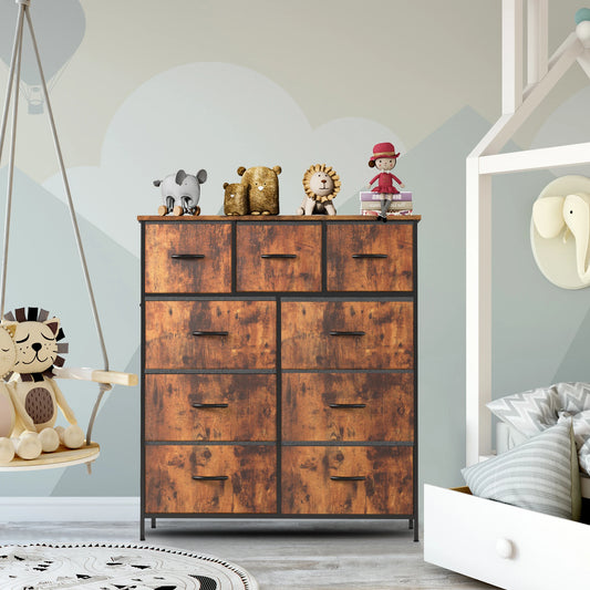 JHK Dresser Wardrobe With 9 Fabric Storage Drawers For Bedroom